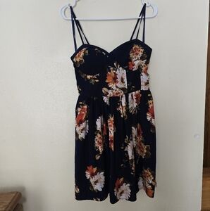 Band of Gypsies Black and Orange Spaghetti Strap Sundress